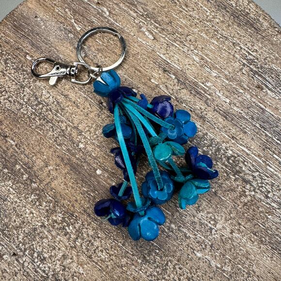 Leather Flower Purse Charm Genuine Leather Bag Charm NEW FAST SHIP - Picture 5 of 6